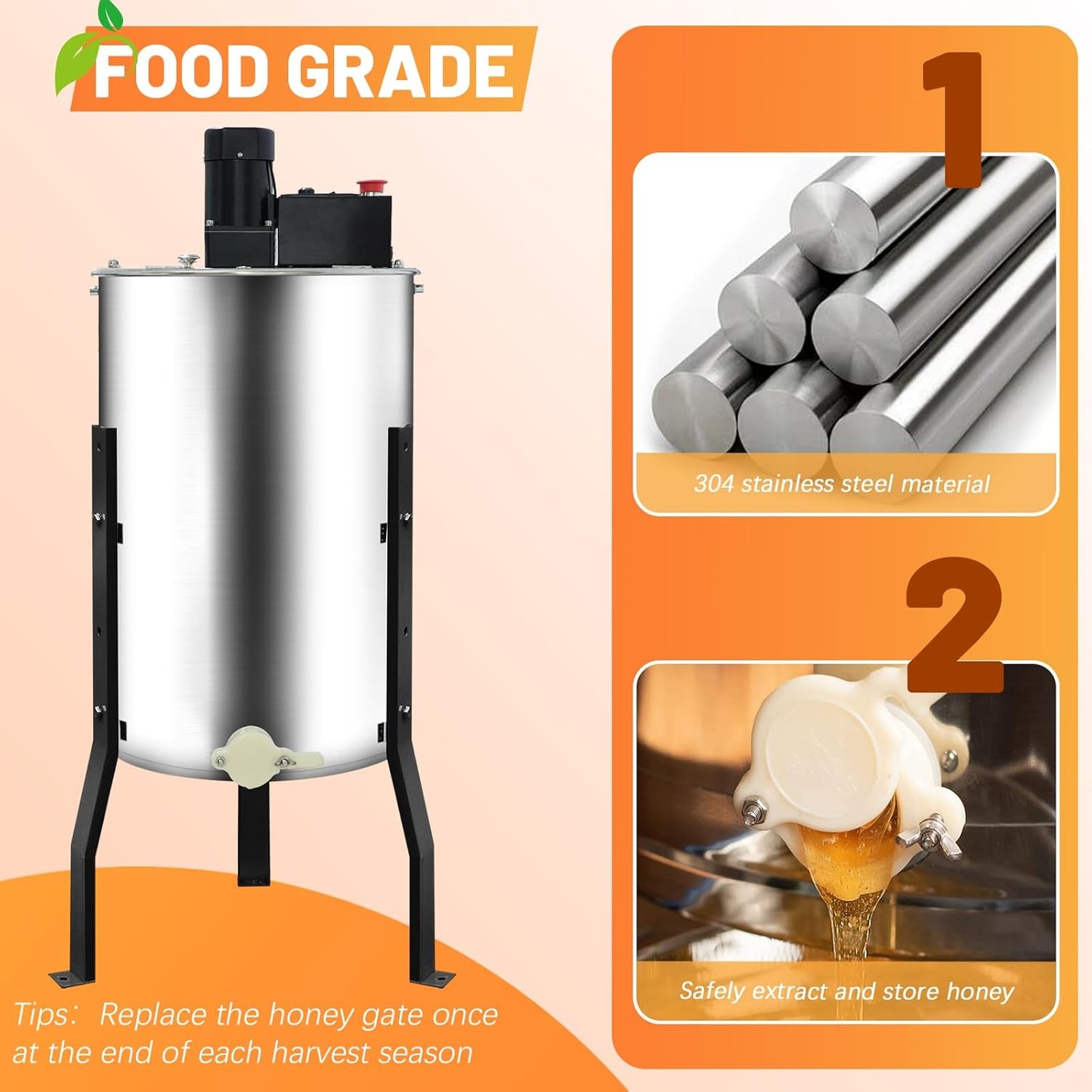 Smart 3 Frames Electric Honey Extractor Equipment for Beekeepers and Backyard