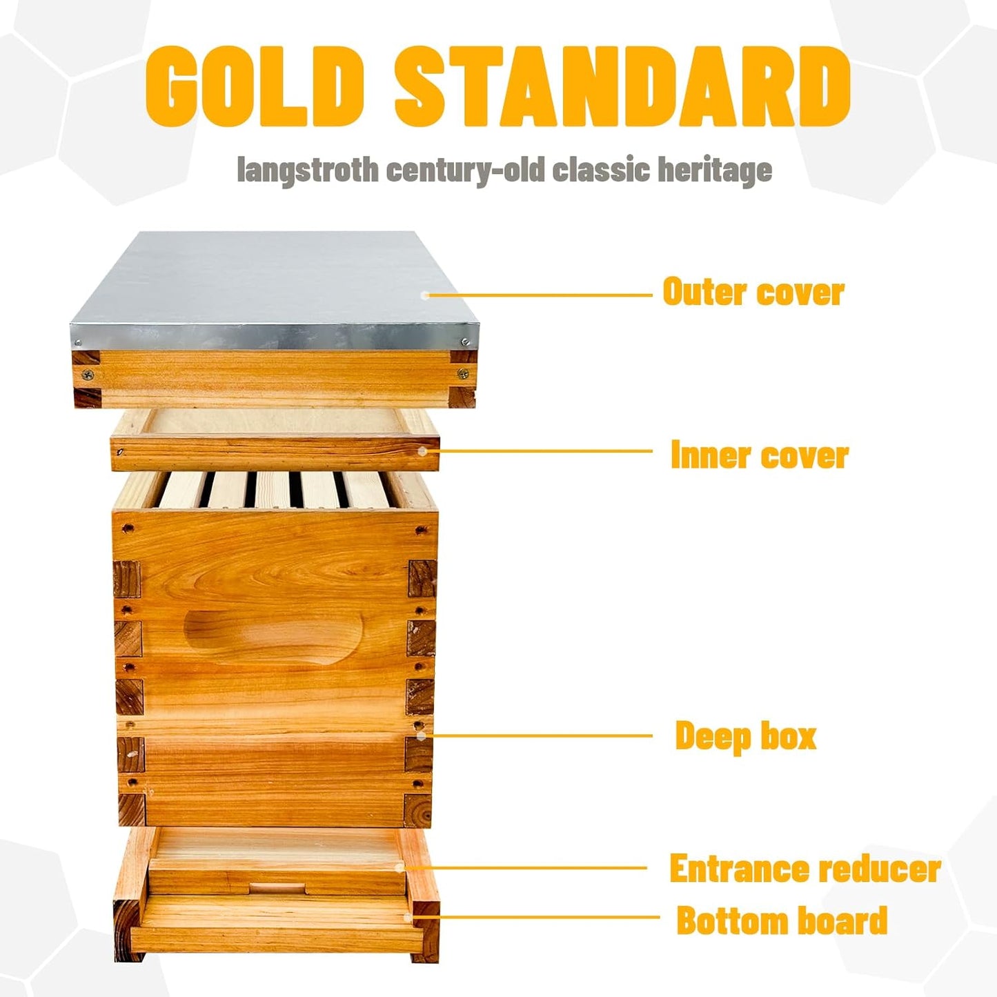 5 Frame Bee NUC Box Kit Beeswax Coated Includes Bee Hive Frames and Foundations (Unassembled)
