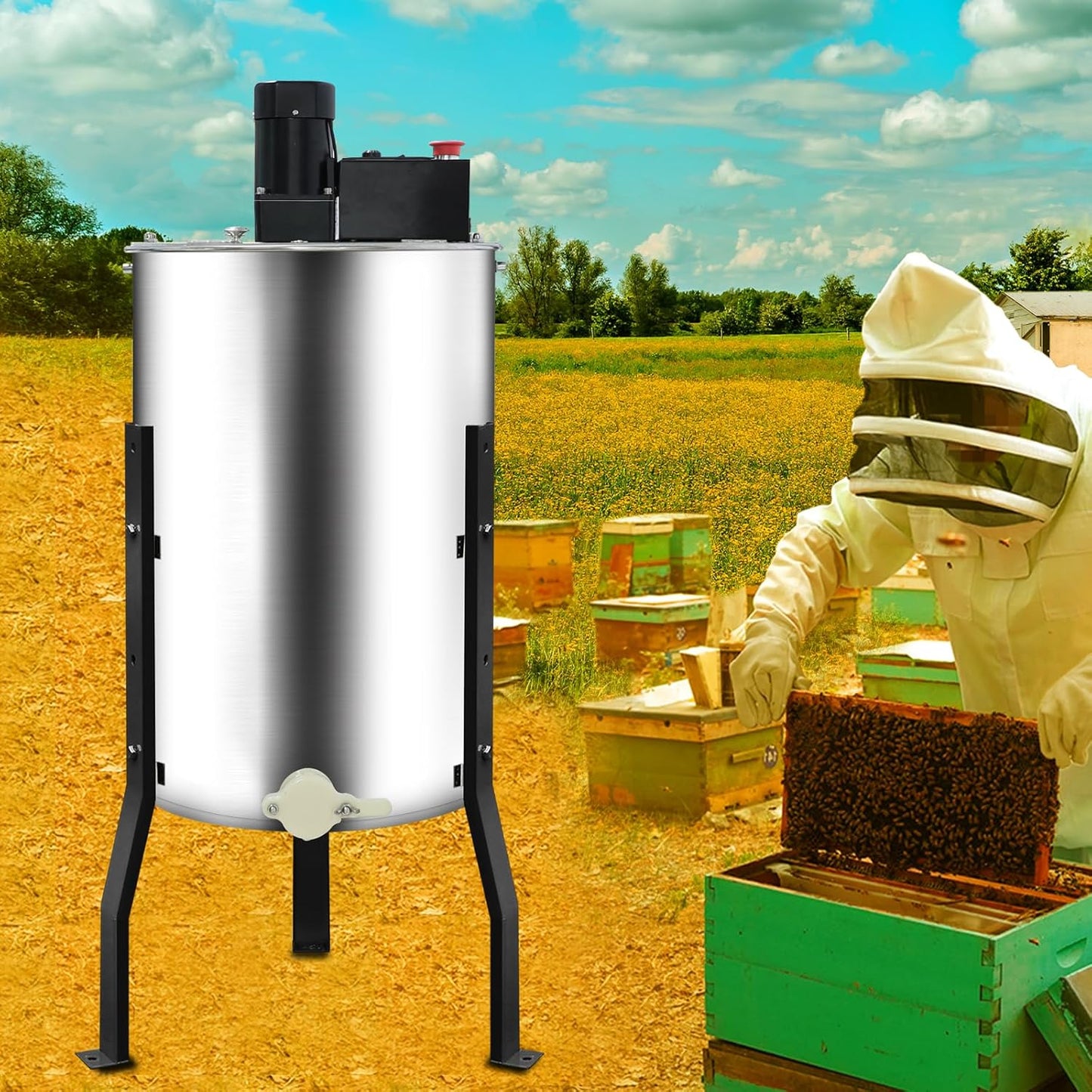 Smart 3 Frames Electric Honey Extractor Equipment for Beekeepers and Backyard