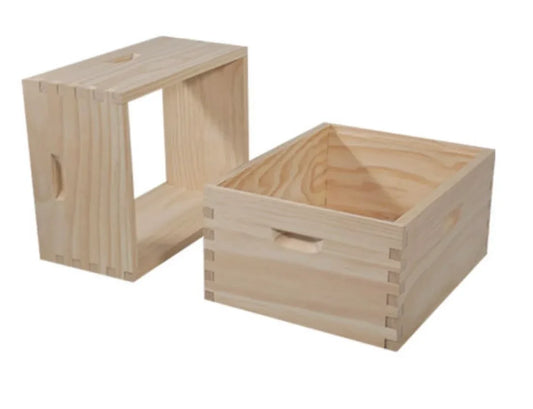 2 Pack Deep 10-Frame Langstroth Beehive Boxes, Wooden Deep Hive Bodies for Backyard Beekeepers