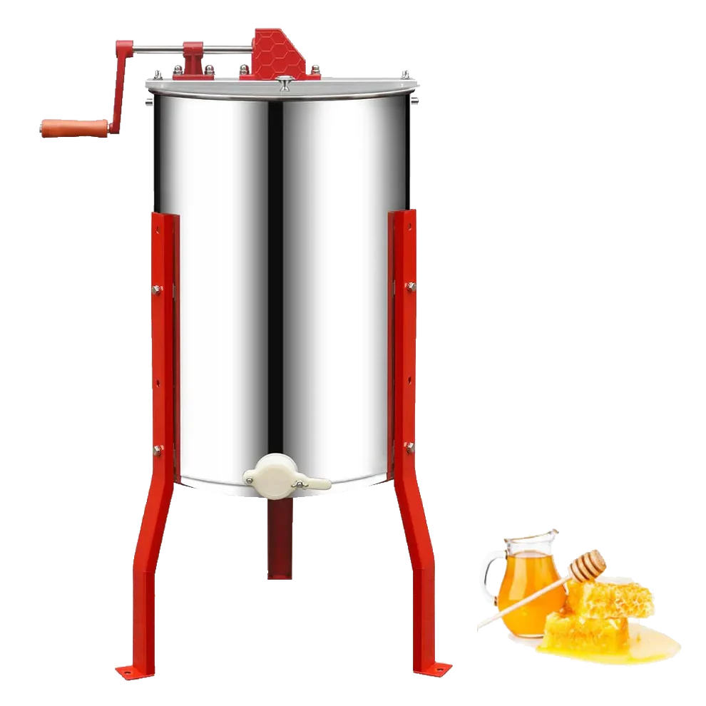 Manual 3-Frame Honey Extractor, Stainless Steel Extractor for Backyard Beekeepers