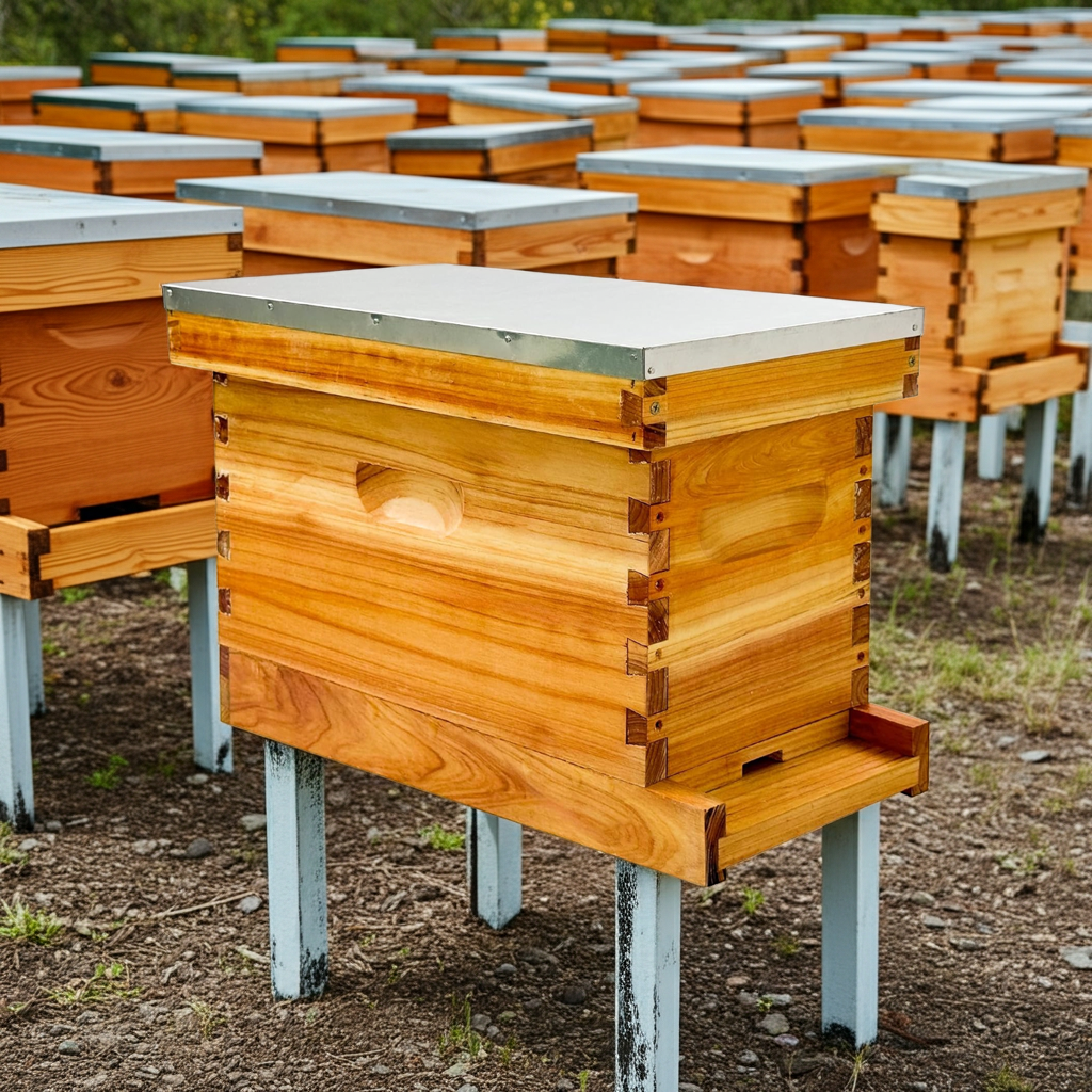 Hiveaura 5 Frame Nuc Box, 100% Beeswax Coated Bee Hive with Wooden Frames and Waxed Foundations for Backyard Beekeepers